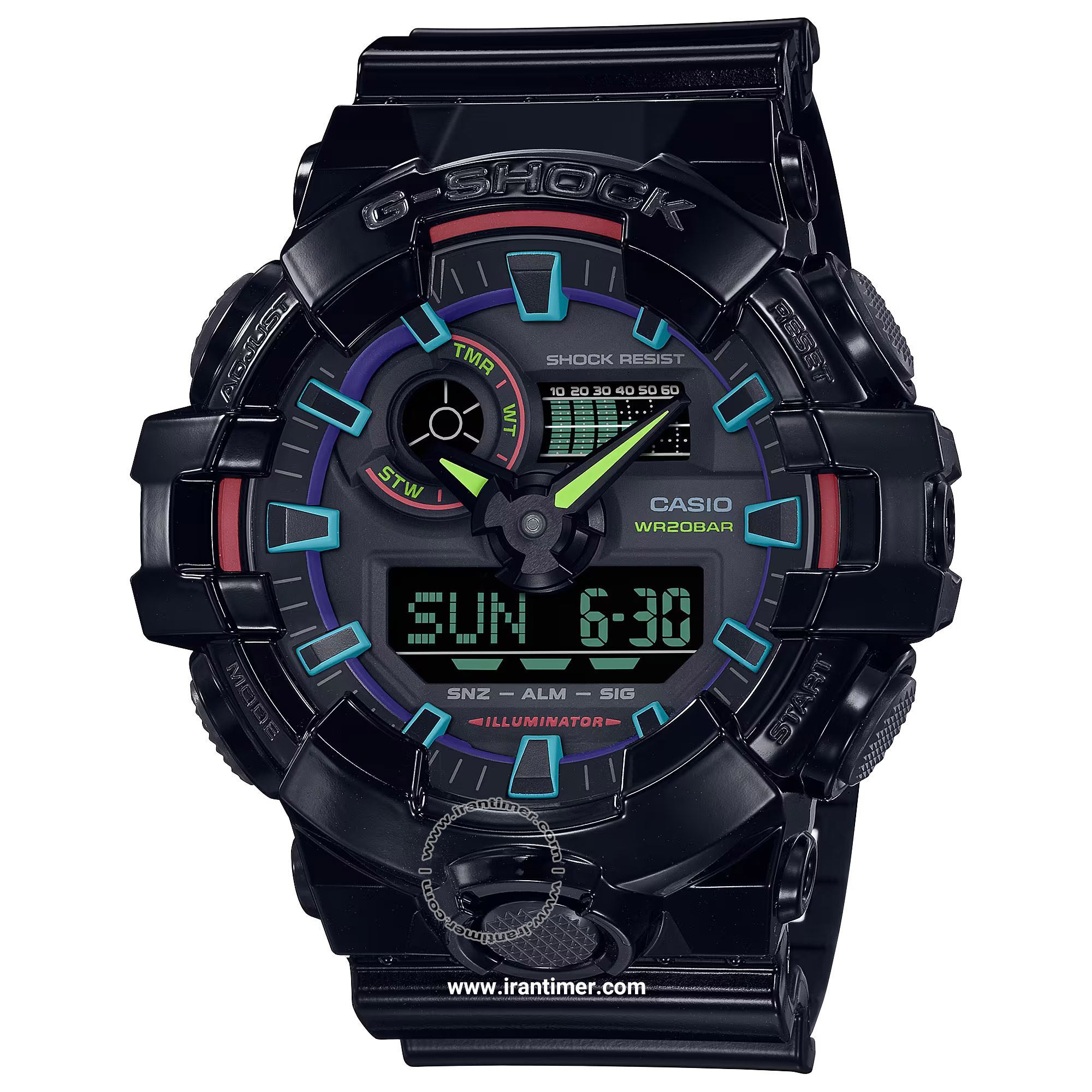 قیمت و خرید ساعت مچی مردانه کاسیو (CASIO) جی شاک مدل GA-700RGB-1ADR اسپرت | اورجینال و اصلی