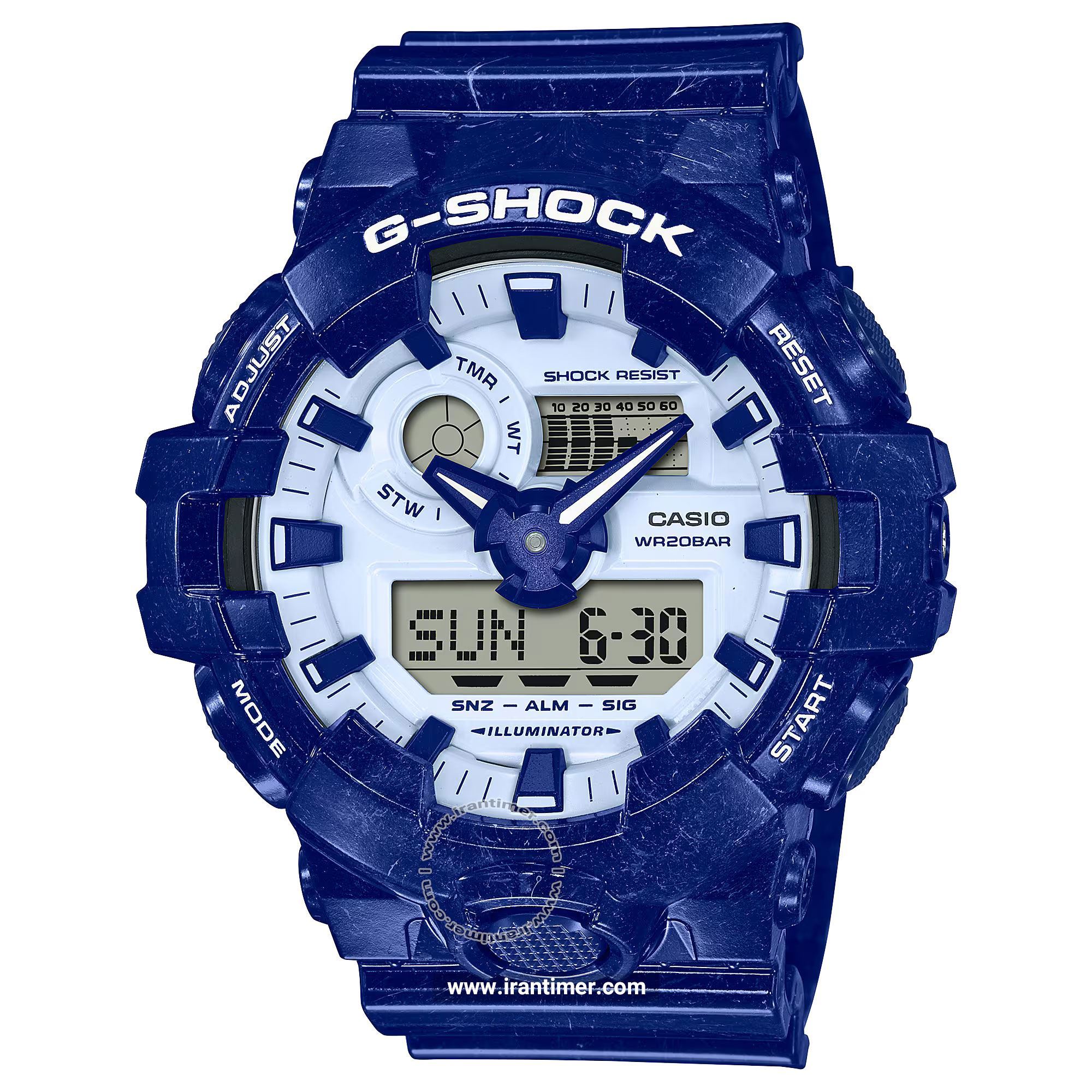 قیمت و خرید ساعت مچی مردانه کاسیو (CASIO) جی شاک مدل GA-700BWP-2ADR اسپرت | اورجینال و اصلی
