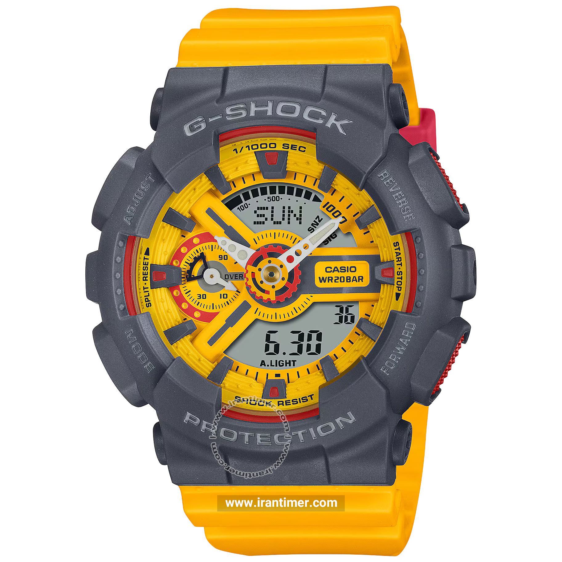قیمت و خرید ساعت مچی مردانه زنانه کاسیو (CASIO) جی شاک مدل GMA-S110Y-9ADR اسپرت | اورجینال و اصلی