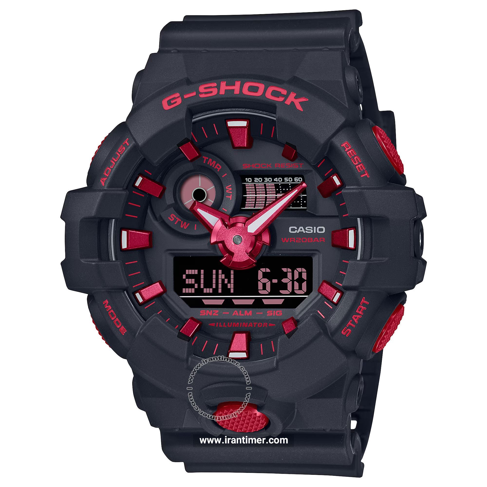قیمت و خرید ساعت مچی مردانه کاسیو (CASIO) جی شاک مدل GA-700BNR-1ADR اسپرت | اورجینال و اصلی